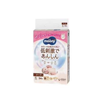 Детские подгузники Moony Natural размер S 4-8 кг, 54 шт 4903111569786 фото