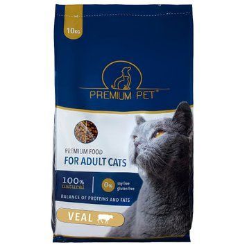 Повноцінний сухий корм PREMIUM PET для котів з яловичиною 10 кг 4820232351321 фото