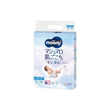 Подгузники детские Moony Размер S Unicharm 4-8 кг, 70 шт(НОВЫЙ ДИЗАЙН) 4903111138302 фото