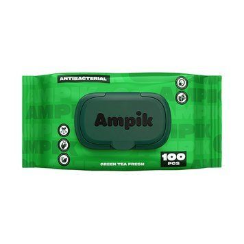 Вологі серветки Ampik Light антибактеріальні 100 шт 4850042980060 фото