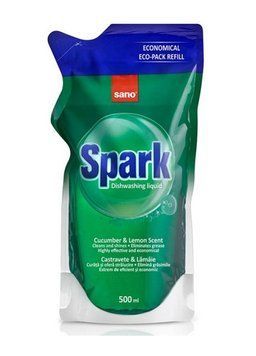 Средство для мытья посуды SANO Spark Огурец и лайм запаска 500 мл (7290107280808) 7290107280808 фото
