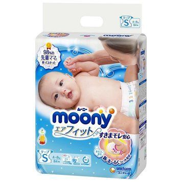 Детские подгузники Moony S 4-8 кг 84 шт 4903111244102 фото