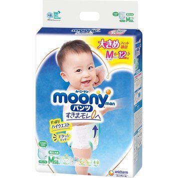 Подгузники-трусики Moony M 6-12 кг 58 шт 4903111248292 фото
