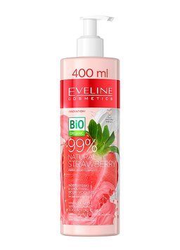 Увлажняющий крем-йогурт для тела Eveline Cosmetics 99% Natural Strawberry Разглаживающий 400 мл (5901761987164) 5901761987164 фото