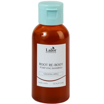 Шампунь от выпадения волос для чувствительной кожи головы La'dor Root Re-Boot Purifying Shampoo Ginger & Apple 50 мл 8808033025036 фото