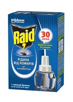 Жидкость от комаров для электрофумигаторов Raid 30 ночей 20 мл (5010182991183) 5010182991183 фото