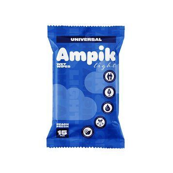 Вологі серветки Ampik Light універсальні 15 шт 4850042980053 фото