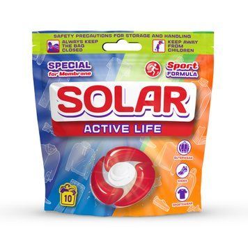 Капсули для прання мембранних тканин Solar Active life 10 шт 4820269930643 фото