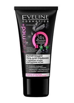 Матирующий гель для умывания Eveline с черным углем и ягодами асаи серии Facemed+ 30 мл (5901761996036) 5901761996036 фото