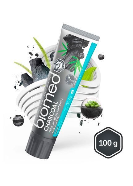 Зубная паста BioMed Charcoal Антибактериальная отбеливающая Уголь 100 г (7640168930424) 7640168930424 фото