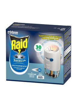 Электрофумигатор Raid Защита+ с жидкостью против комаров и регулятором интенсивности 30 ночей 5000204141146 фото