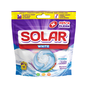 Капсули для прання Solar Household White Для білих речей 10 шт 4820269930445 фото