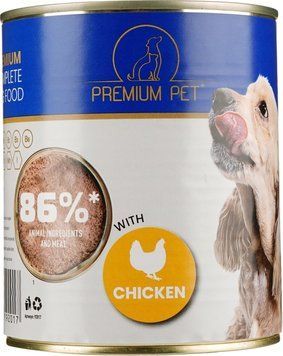 Влажный корм PREMIUM PET паштет для взрослых собак с курицей 800 г 4820255192017 фото