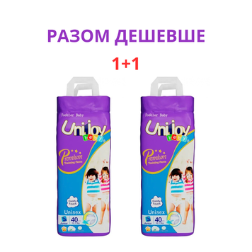 Набір дитячих трусиків UNIJOY Premium 40 шт XL 12-17 кг* 2 шт 69739205424522 фото