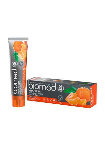 Зубна паста BioMed Vitafresh Антибактеріальна для свіжості дихання та зміцнення емалі Цитрус 100 г (7640168930431) 7640168930431 фото