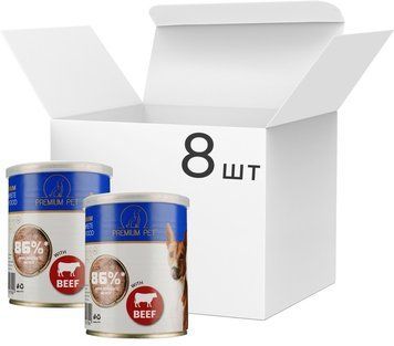 Спайка PREMIUM PET Паштет для дорослих собак з яловичиною 360 г * 8 шт 2000000002260 фото
