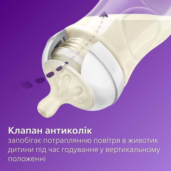 Пляшечка для годування Philips AVENT Natural Природний потік із клапаном 125 мл SCY670/01 (8710103990338) 8710103990338 фото